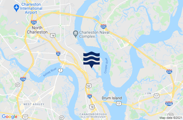 State Hwy. 7 bridge, United States tide chart map