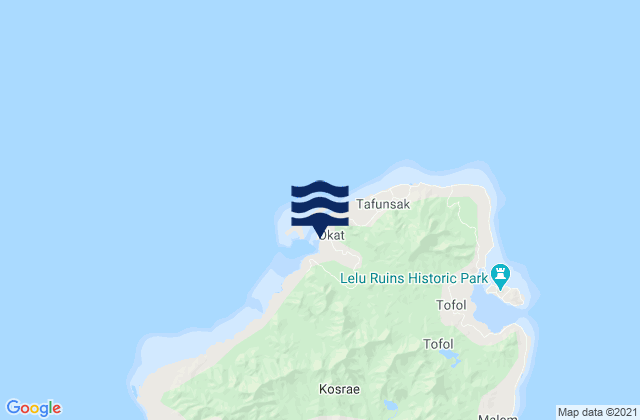State of Kosrae, Micronesia tide times map
