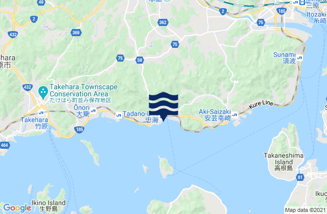 Tadanoumi, Japan tide times map