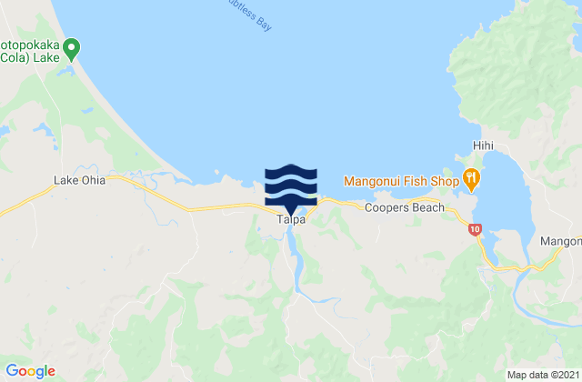 Taipa, New Zealand tide times map