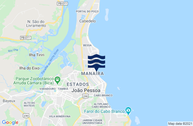 Tambau, Brazil tide times map