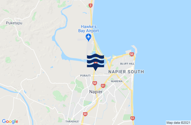 Taradale, New Zealand tide times map