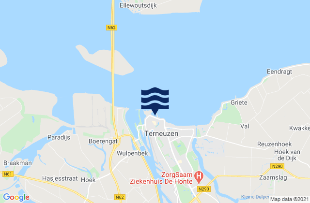 Terneuzen, Netherlands tide times map