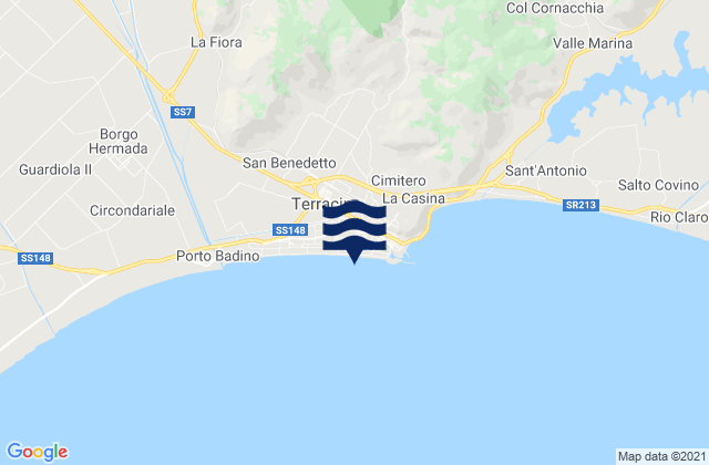 Terracina, Italy tide times map