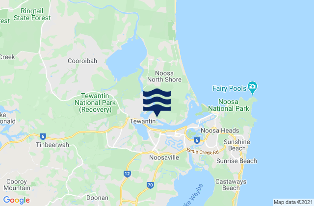 Tewantin, Australia tide times map