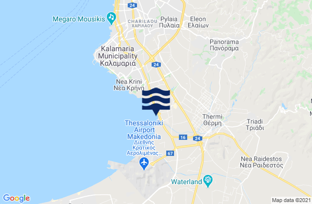 Thermi, Greece tide times map