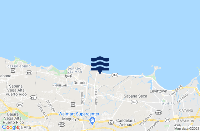 Toa Baja Barrio-Pueblo, Puerto Rico tide times map