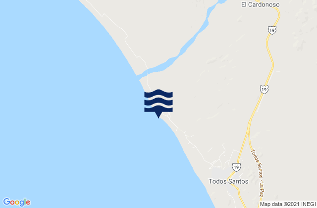 Todos Santos (mainland), Mexico tide times map