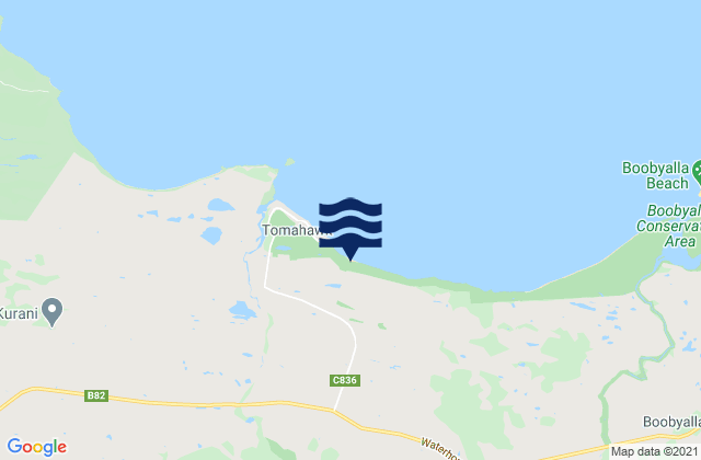Tomahawk Beach, Australia tide times map