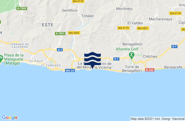 Totalan, Spain tide times map