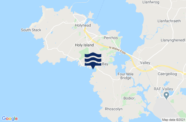 Trearddur Bay (Holy Island), United Kingdom tide times map