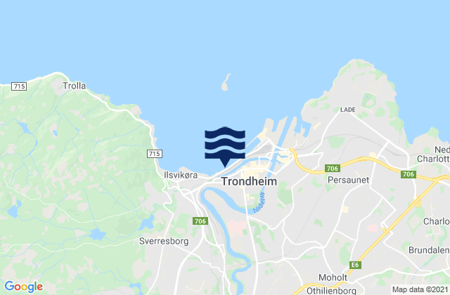 Trondheim Havn, Norway tide times map