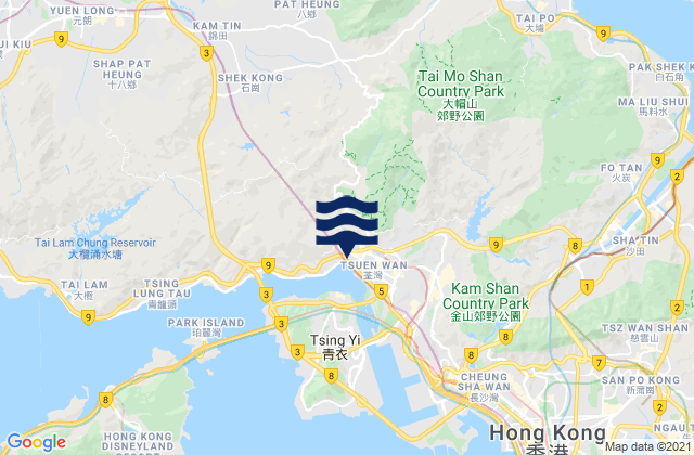 Tsuen Wan District, Hong Kong tide times map