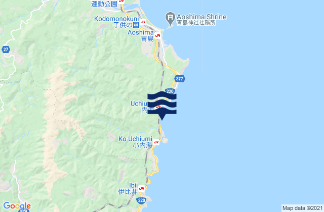 Uchiumi, Japan tide times map