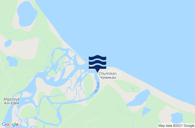 Udskaya Bay, Russia tide times map