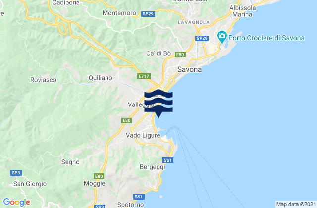 Vado Centro, Italy tide times map