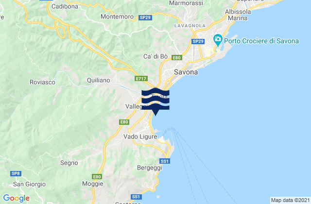 Valleggia, Italy tide times map