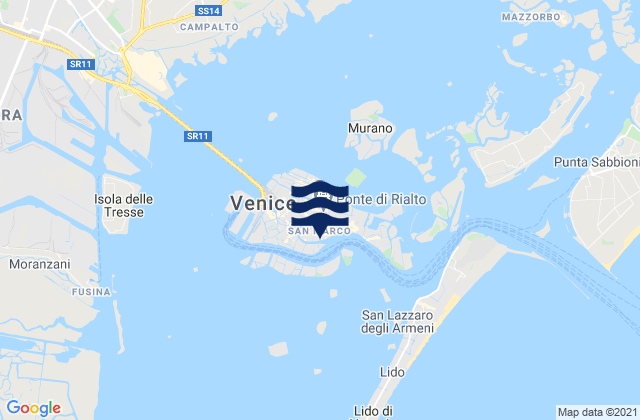 Venezia (punta Della Salute), Italy tide times map