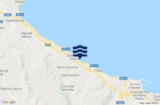 Ventimiglia di Sicilia, Italy tide times map