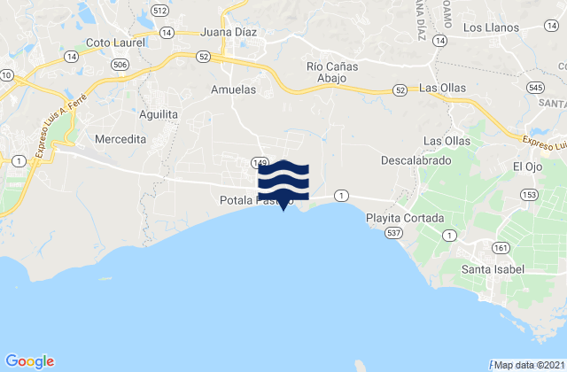 Villalba Municipio, Puerto Rico tide times map
