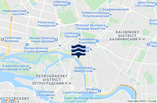 Vyborgskiy Rayon, Russia tide times map