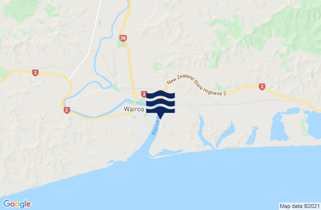 Wairoa, New Zealand tide times map