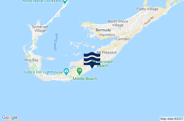 Warwick Parish, Bermuda tide times map