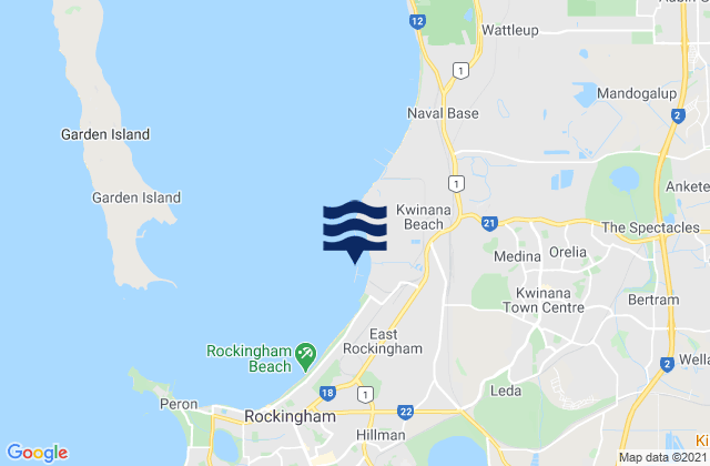 Wellard, Australia tide times map