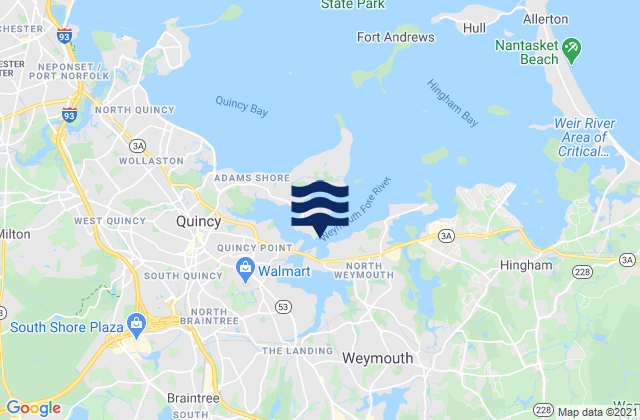 Weymouth Harbor Entrance, United States tide chart map