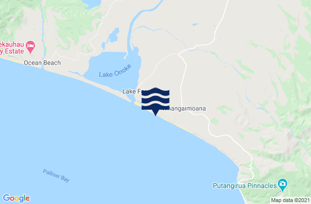 Whangaimoana Beach, New Zealand tide times map