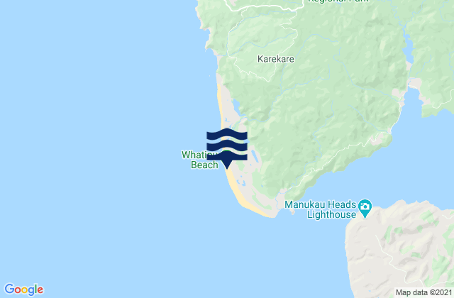 Whatipu Beach, New Zealand tide times map