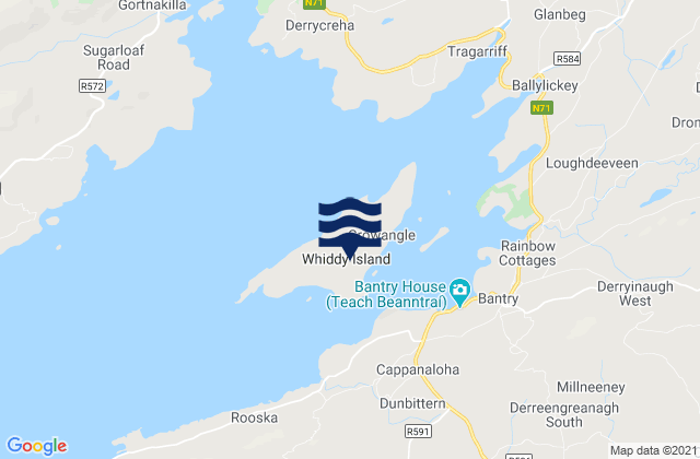 Whiddy Island, Ireland tide times map