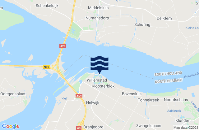 Willemstad, Netherlands tide times map