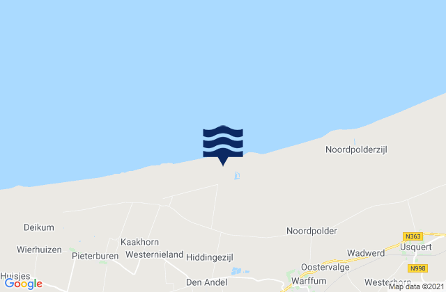 Winsum, Netherlands tide times map