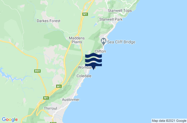 Wombarra, Australia tide times map