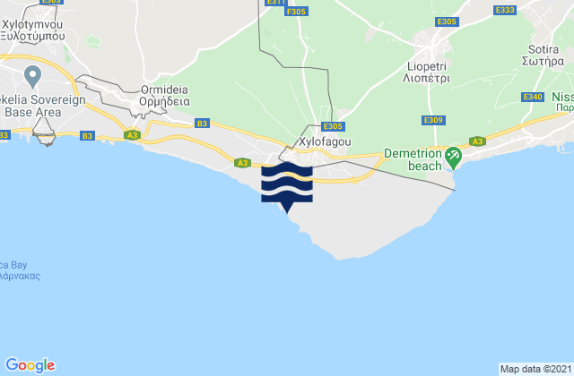 Xylofagou, Cyprus tide times map