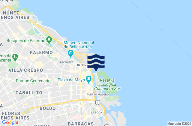 Yacht, Argentina tide times map