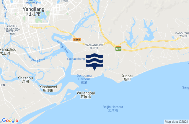 Yashao, China tide times map