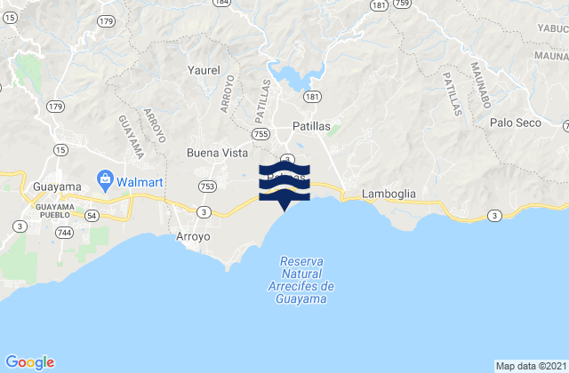 Yaurel, Puerto Rico tide times map