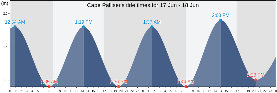 Cape Palliser, Wellington, New Zealand tide chart