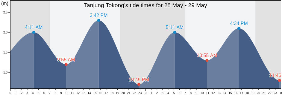 Tanjung Tokong, Penang, Malaysia tide chart
